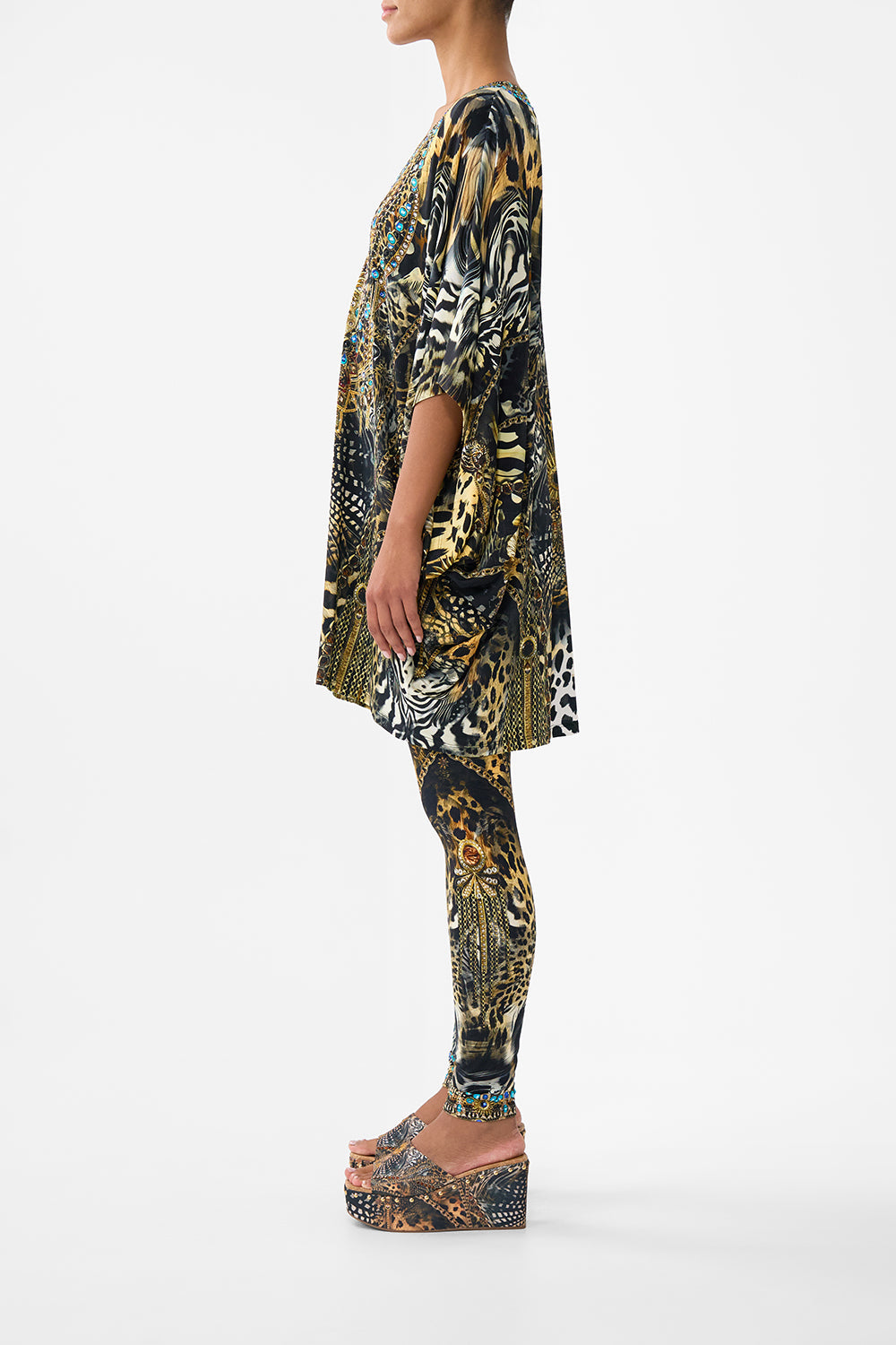 BAT SLEEVE DRESS FELINE FOLKLORE