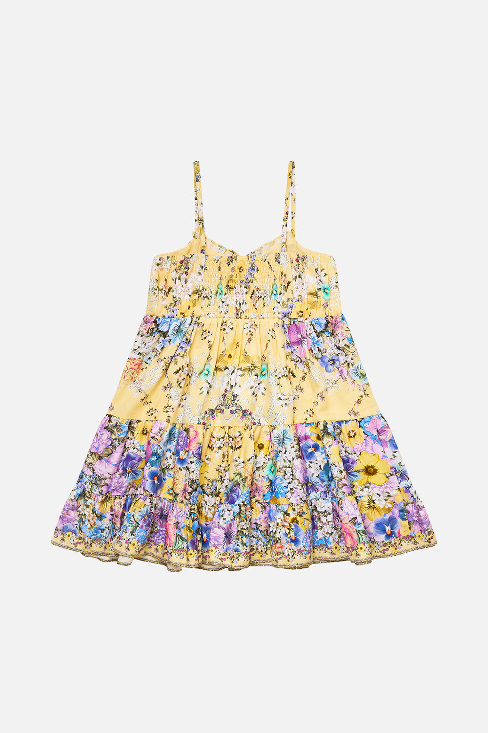 The CAMILLA MINI SKIRT HEIRLOOM EMPIRE in our  print.