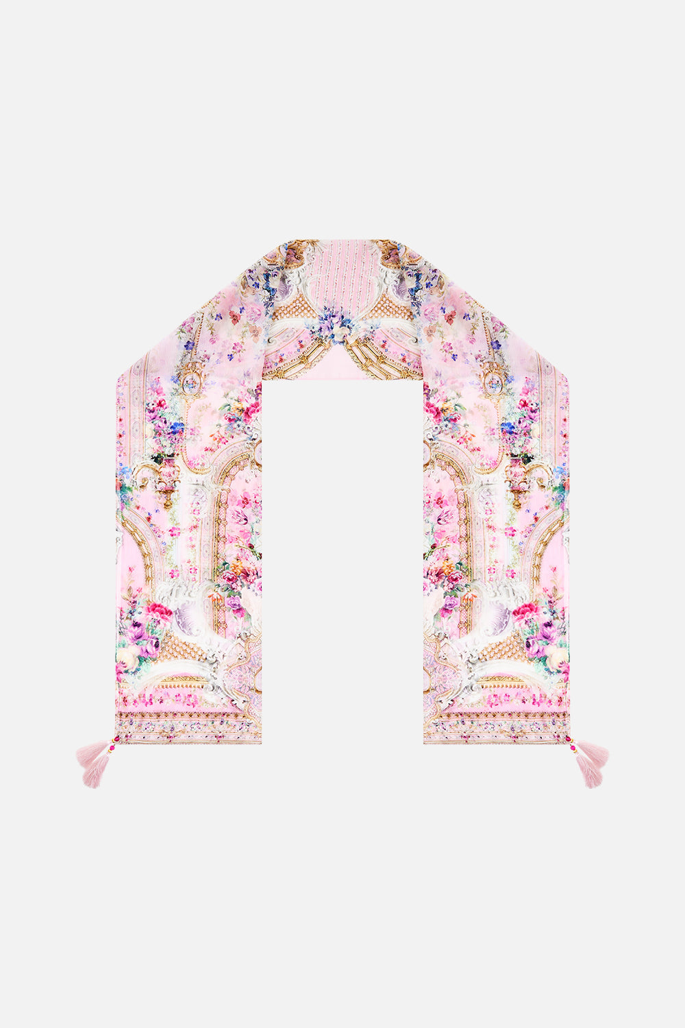 The CAMILLA SHAPED WAISTBAND DRESS WITH FLUTTER SLEEVES JUNGLE FLIGHT in our  print.
