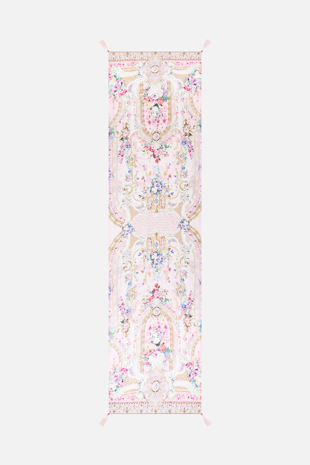 The CAMILLA DRAPED SLEEVE DRESS WITH HARDWARE TALISMANS OF TURKIYE in our TALISMANS OF TURKIYE print.