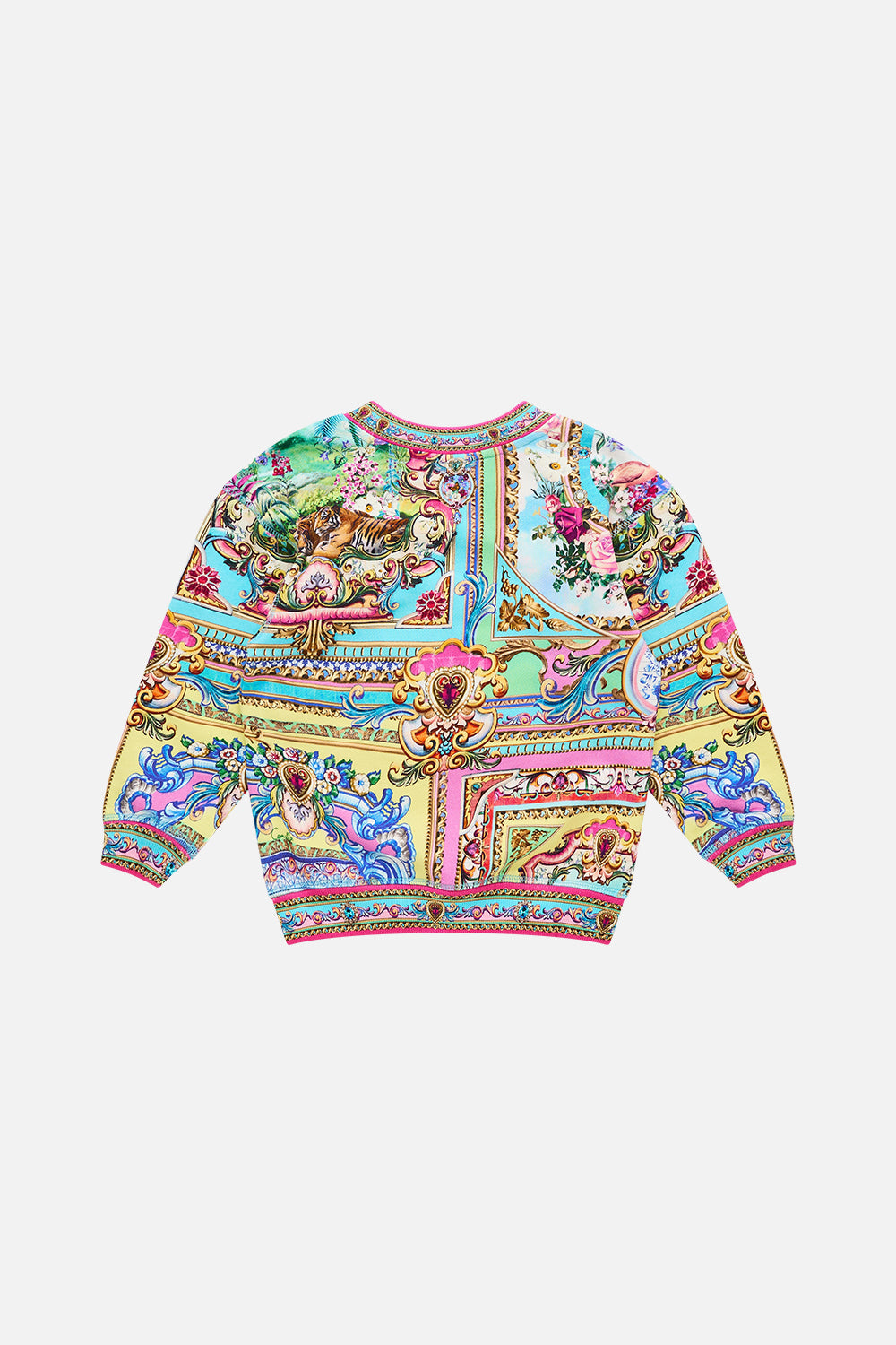 The CAMILLA Kids Relaxed Crew Neck Sweater 12-14 in our Spirit Of Santa Maria print.