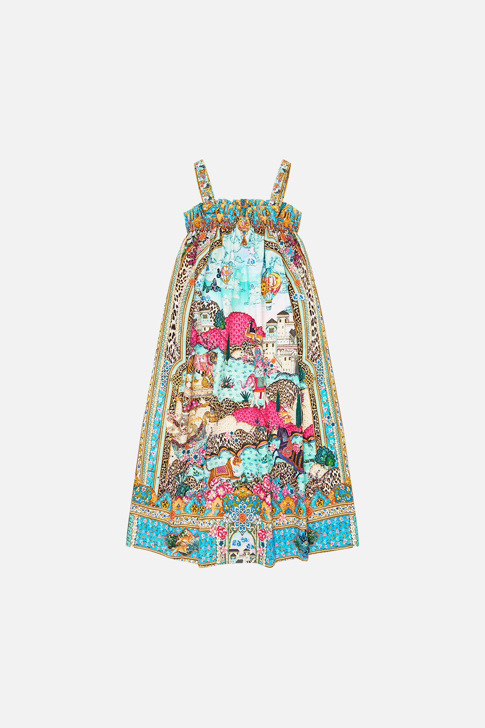 The CAMILLA SHIFT SHIRT DRESS MY HOMESPUN HEART in our  print.