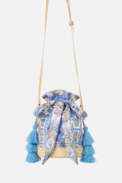 TIE TOP BUCKET BAG WITH TASSELS OTTOMAN OPULENCE