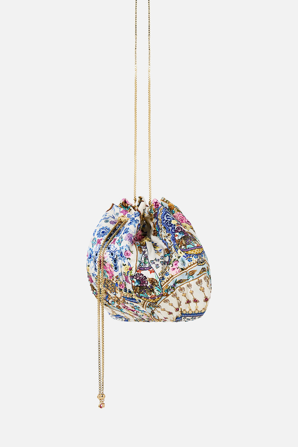 DRAWSTRING POUCH BAG WITH CHAIN STRAP ALL ABOUT THAT LACE