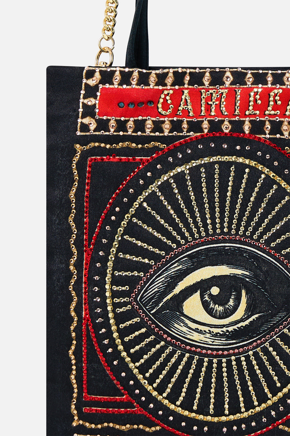 EMBELLISHED MINI TOTE WITH CHAIN STRAP HIGH CLASS HOOKAH