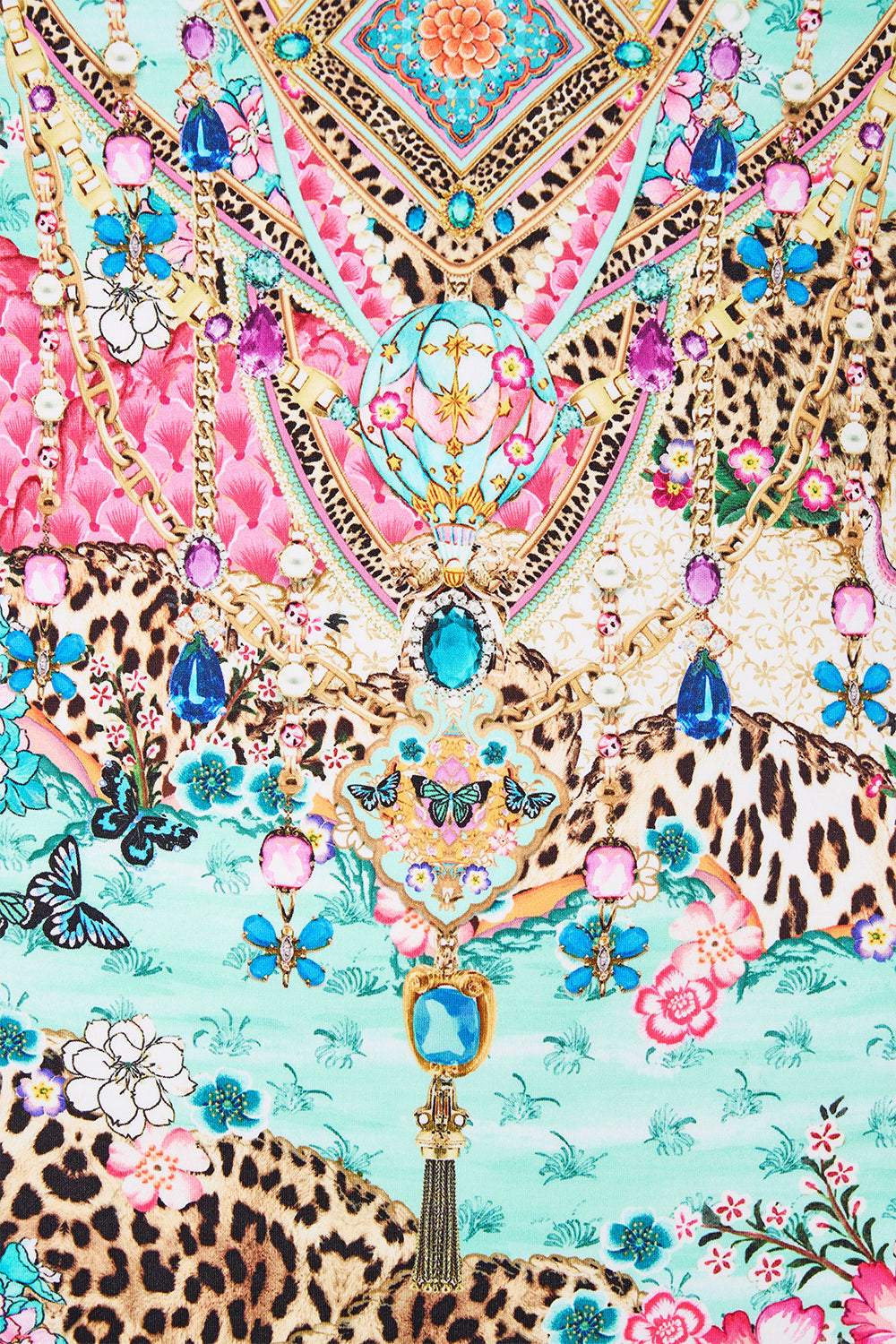 The CAMILLA LONG SPLIT FRONT TWIST DRESS AMULETS AND ALCHEMY in our  print.