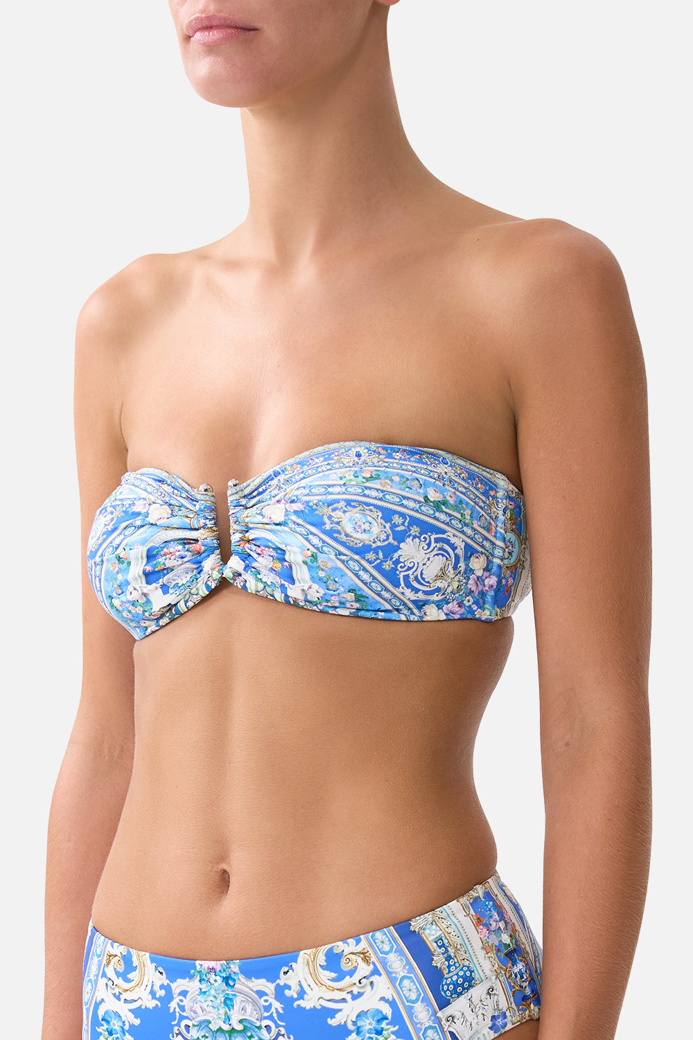 BANDEAU BIKINI TOP WITH U RING FRONT TRIM OTTOMAN OPULENCE