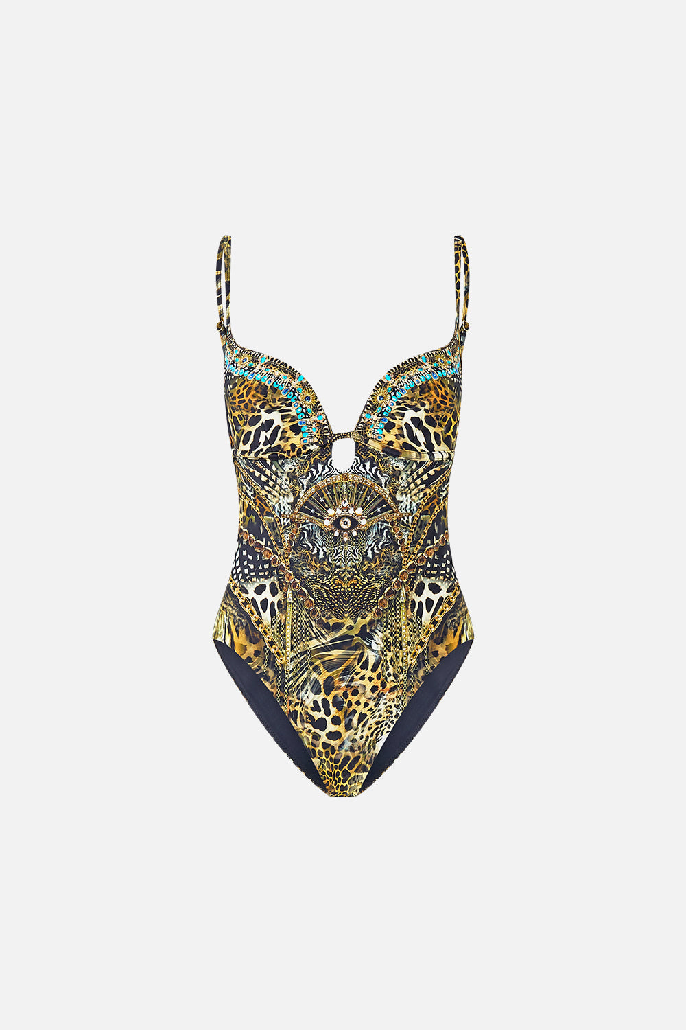 The CAMILLA RUFFLE HEM HALTER DRESS AMULETS AND ALCHEMY in our AMULETS AND ALCHEMY print.