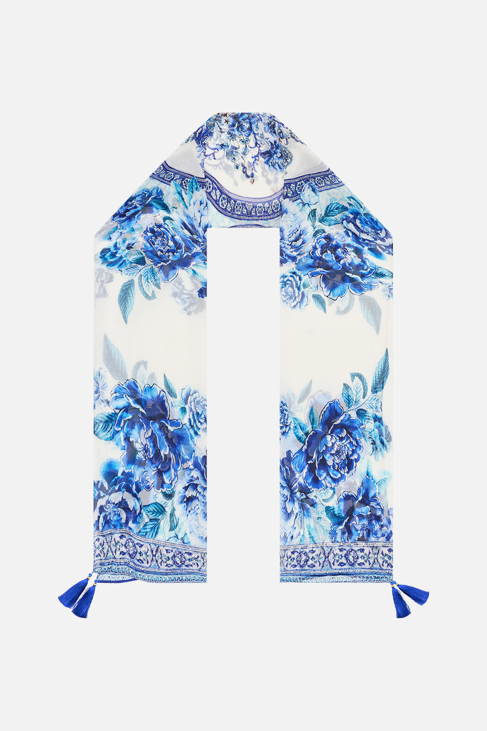 The CAMILLA MINIMAL WIDE LEG PANT TILED IN TIME in our  print.