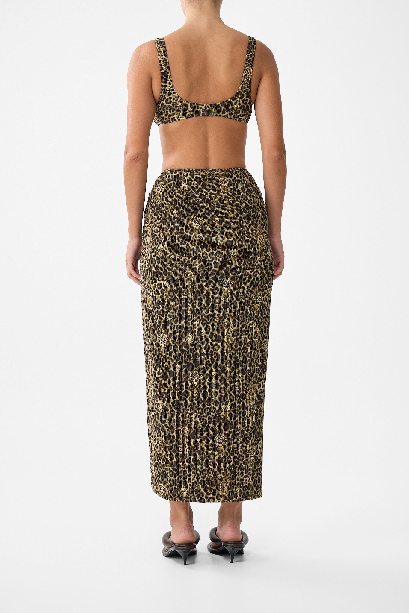 The CAMILLA LACE UP V NECK BLOUSE WITH CASCADE RUFFLES I LEFT MY HEART IN GRANADA in our  print.