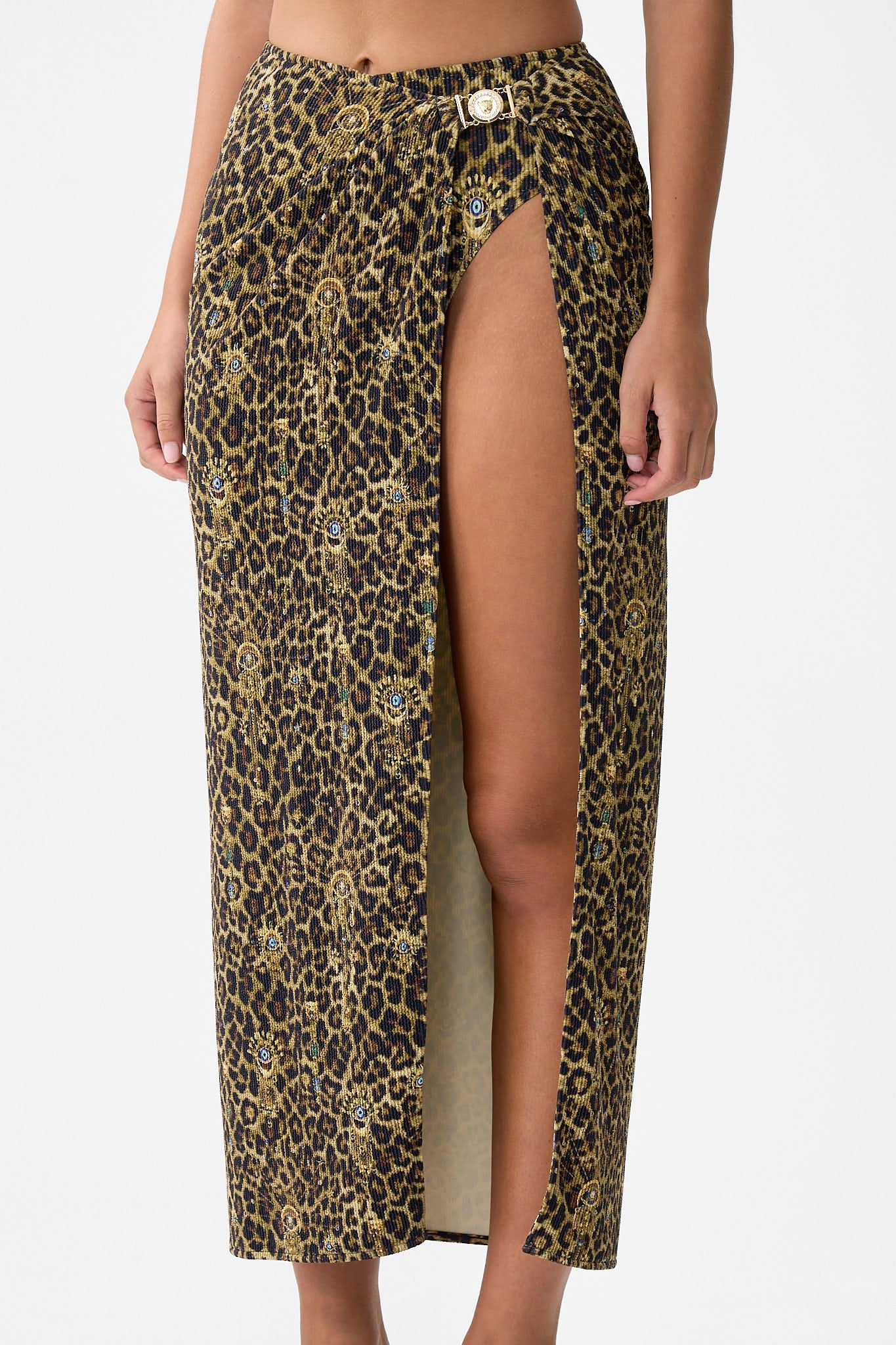 The CAMILLA LACE UP V NECK BLOUSE WITH CASCADE RUFFLES I LEFT MY HEART IN GRANADA in our  print.