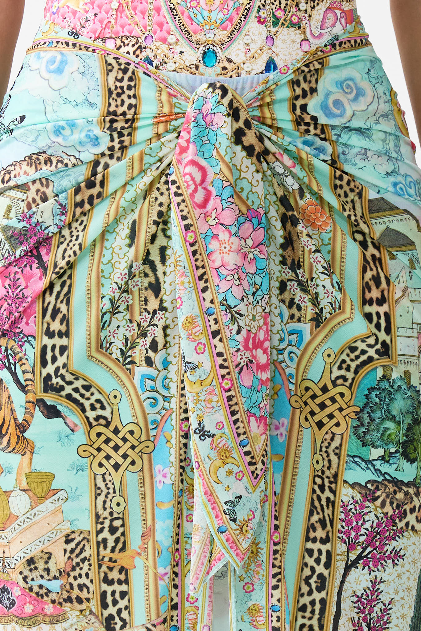 The CAMILLA BUTTON FRONT HALTER PLAYSUIT DARLING BUDS in our DARLING BUDS print.