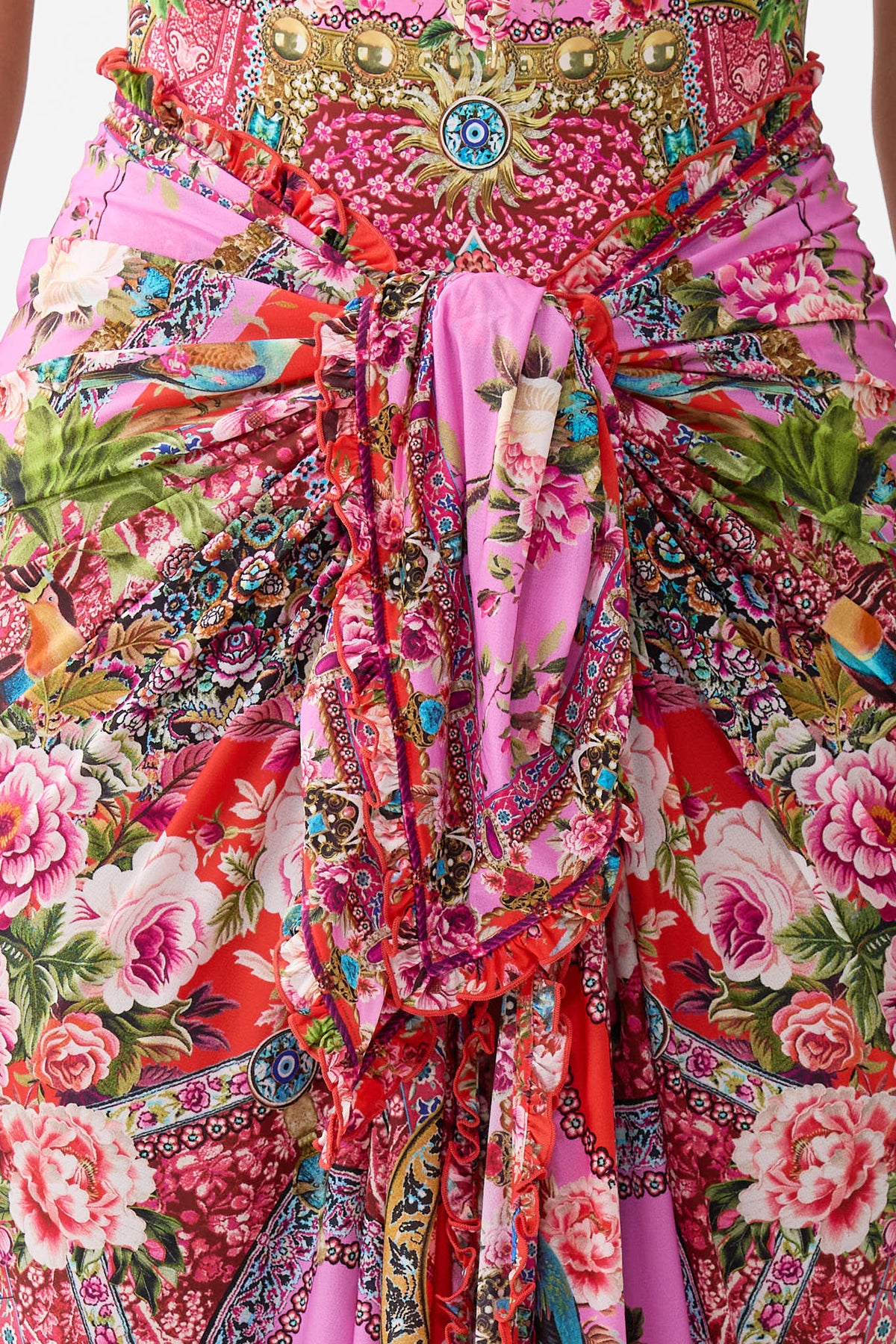 MULTI WEAR LONG SARONG WITH FRILL EDGE HEIRLOOM EMPIRE