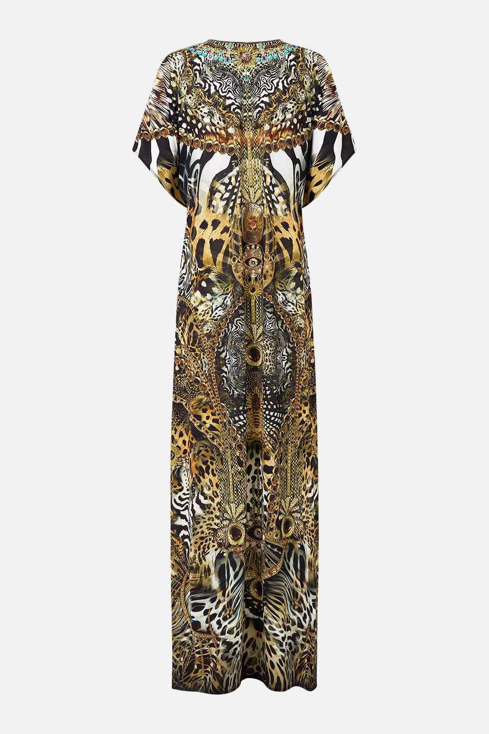 The CAMILLA KIDS DRAWSTRING MAXI DRESS WITH BOW STRAPS ESPAÑA NIRVANA in our  print.