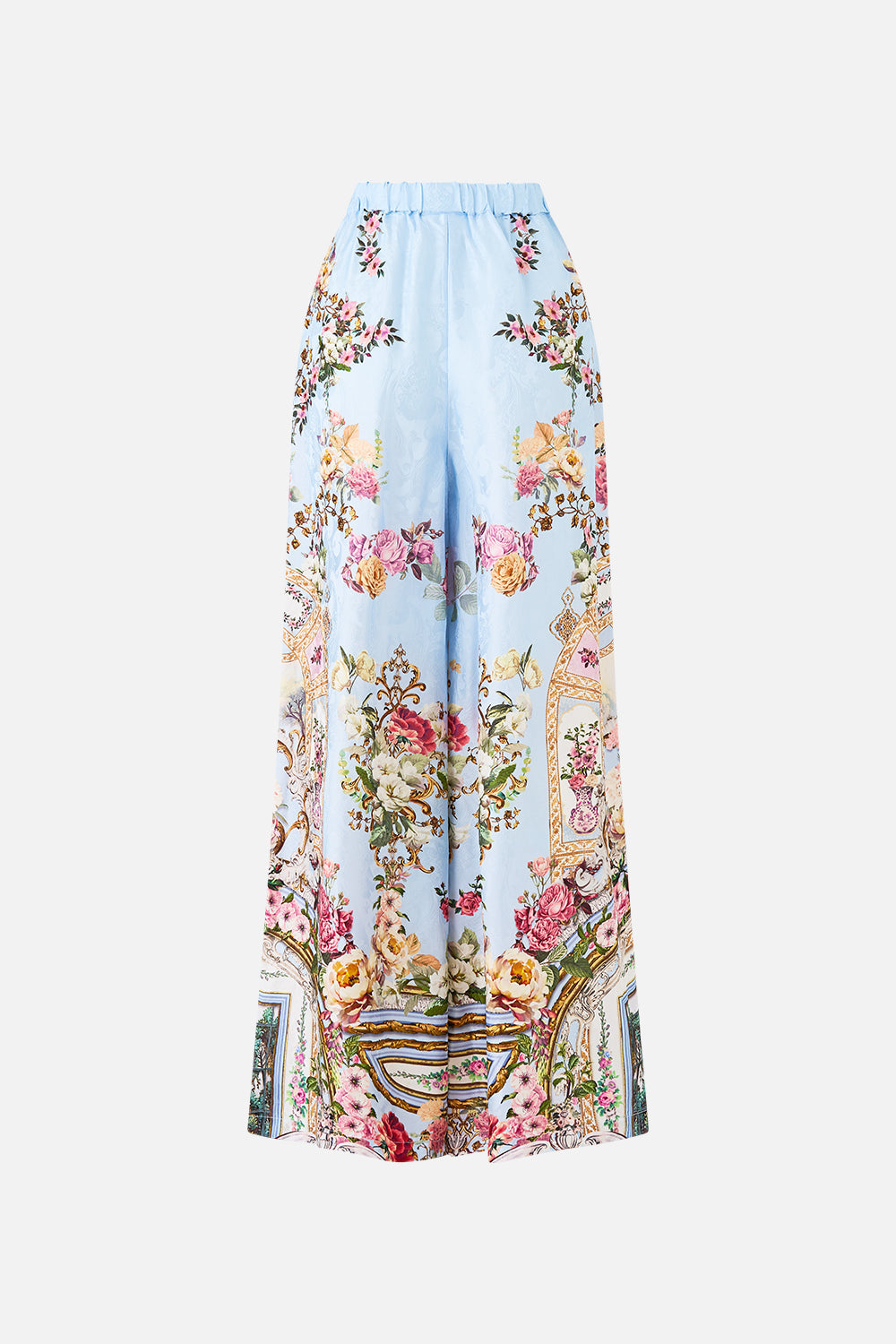 The CAMILLA minimal wide leg pant from our print tiled in time, back product view