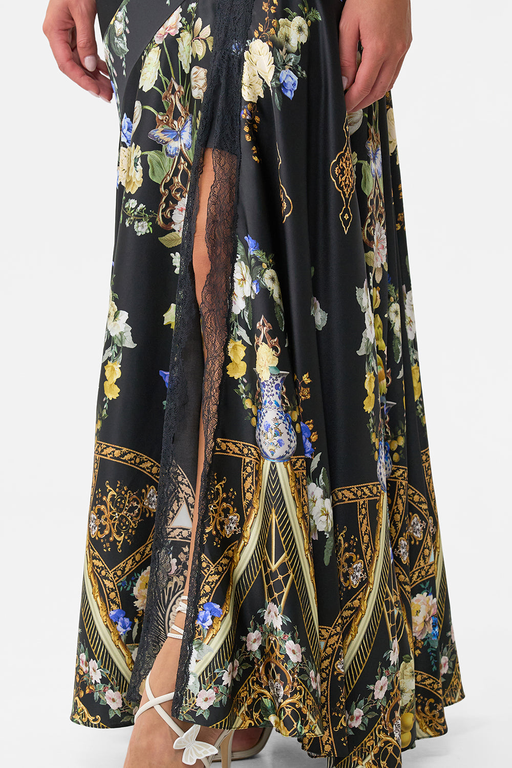 The CAMILLA WAIST TIE SHIRT DRESS WITH BUBBLE SLEEVE PAPERS AND CURIOUS CAPERS in our  print.