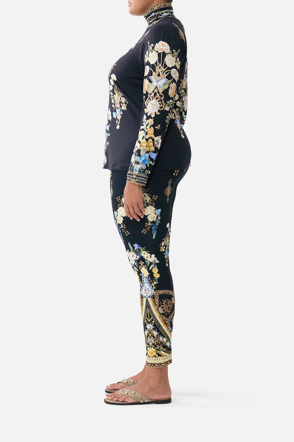 The CAMILLA LONG KAFTAN WITH WAIST DETAIL SULTANS AND QUEENS in our  print.