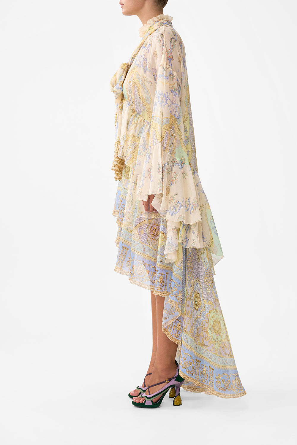 The CAMILLA FEATHER MINI SKIRT TWILIGHT IN ISTANBUL in our  print.