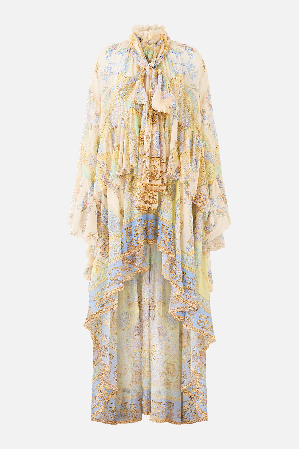 The CAMILLA FEATHER MINI SKIRT TWILIGHT IN ISTANBUL in our  print.