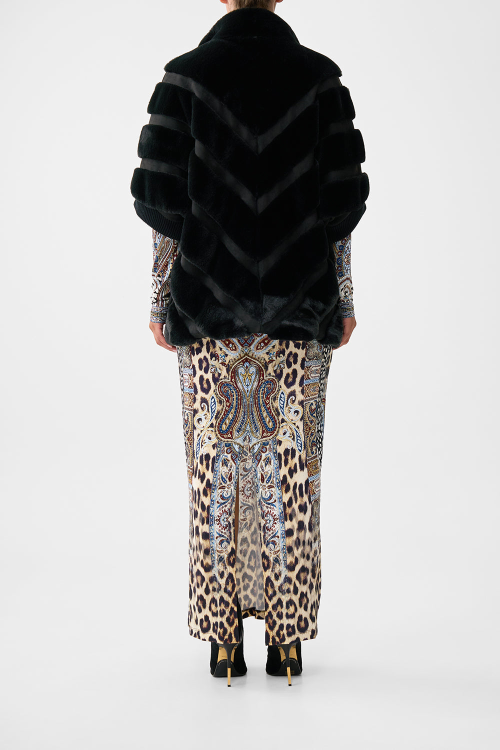 FAUX FUR SHORT SLEEVE SLOUCH JACKET ISTANBUL ANIMALIA