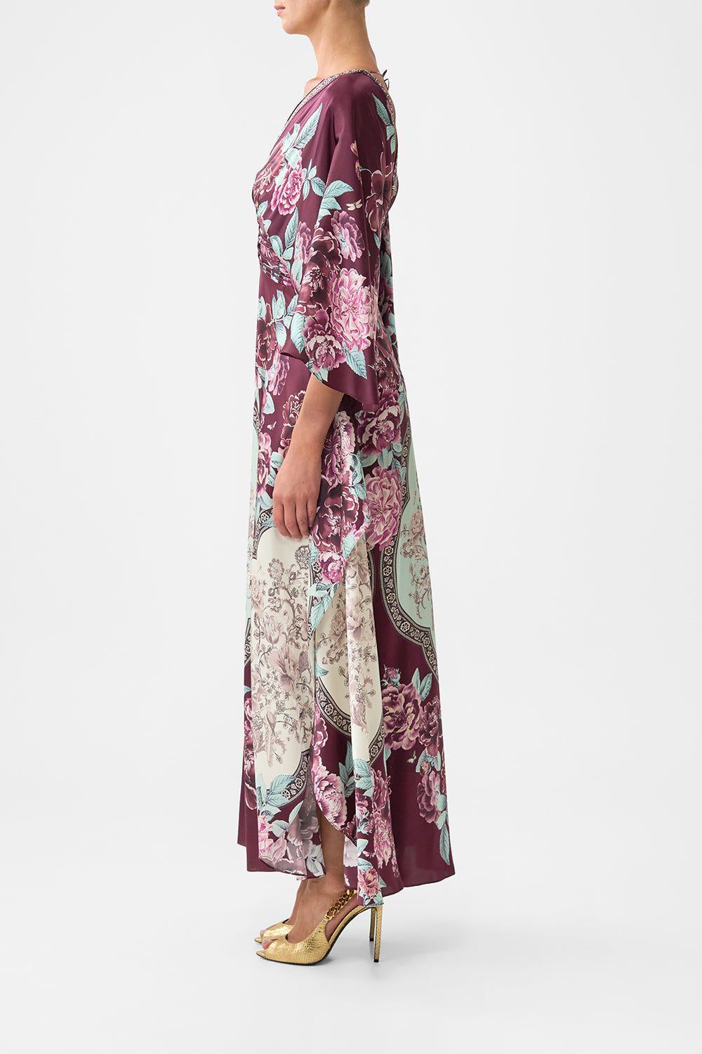 V NECK LACE UP DETAIL LONG DRESS IF THESE TILES COULD TALK