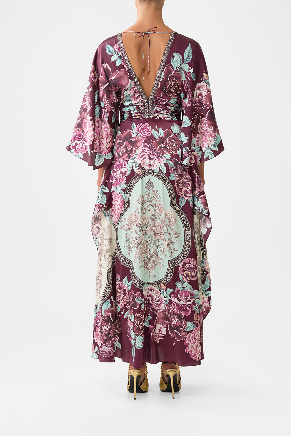 V NECK LACE UP DETAIL LONG DRESS IF THESE TILES COULD TALK