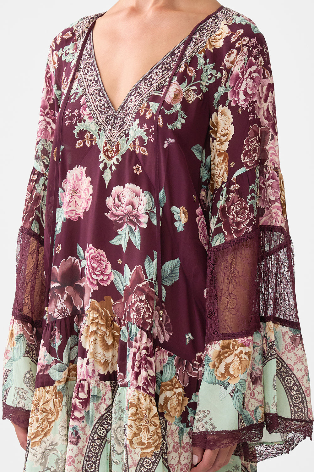 The CAMILLA BIAS CUT TANK DRESS SONG OF THE SOLSTICE in our  print.