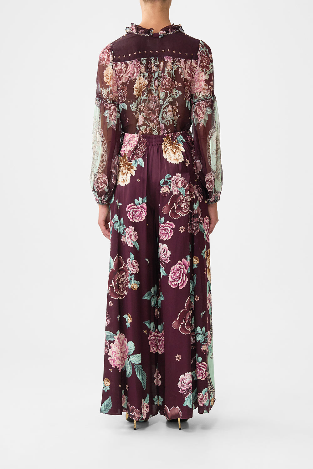 The CAMILLA LONG TIERED DRESS WITH BOW TIES PAPERS AND CURIOUS CAPERS in our  print.