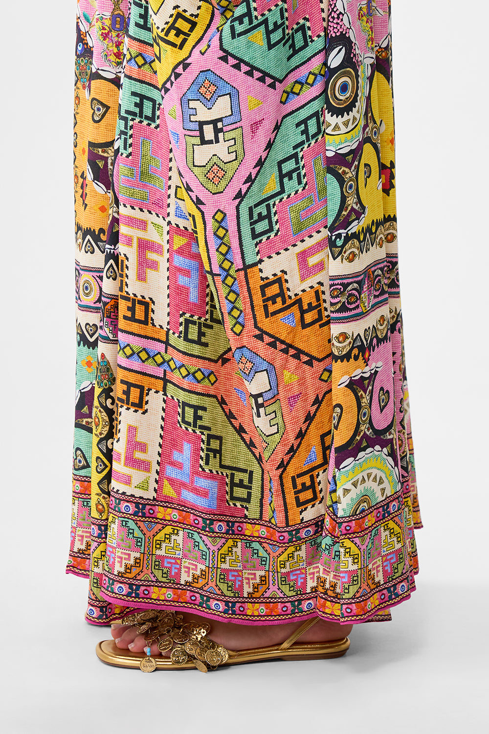 The CAMILLA MID LENGTH BOARDSHORT WITH ELASTIC WAIST ANIMAL ALCHEMY in our  print.