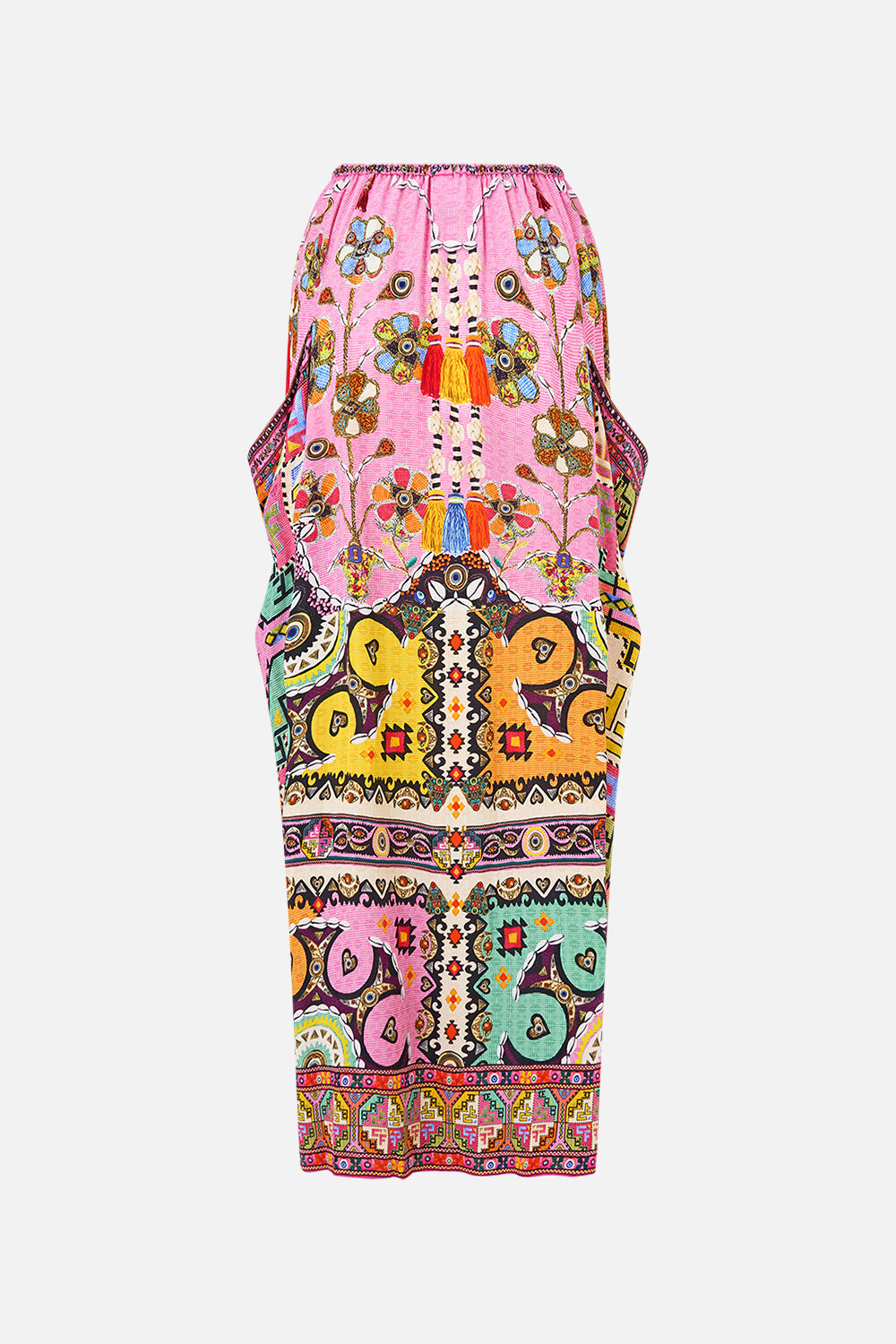 The CAMILLA PARACHUTE PANT WITH ELASTIC WAIST FELINE FOLKLORE in our FELINE FOLKLORE print.