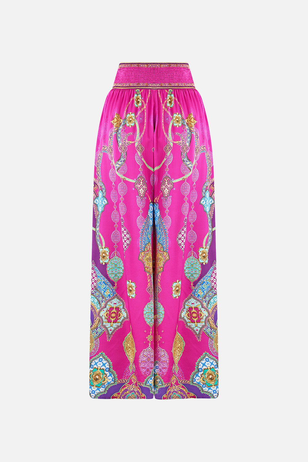 The CAMILLA BUTTON THROUGH COLLARED TOP BAZAAR BLOOMS in our  print.