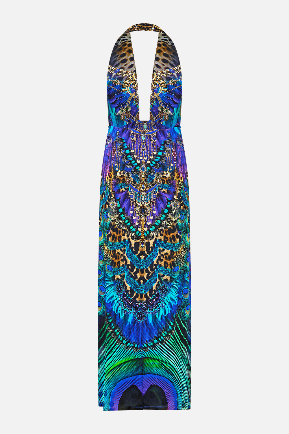 DEEP COWL PLUNGE DRESS COSMIC ZOOLOGY