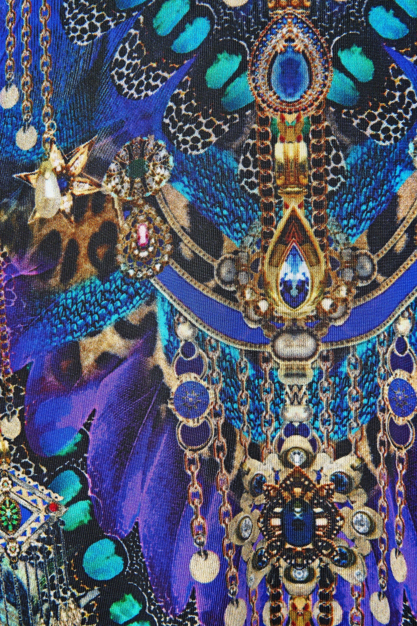 The CAMILLA MULTI WEAR LONG SARONG TOTEMS AND TREASURES in our  print.