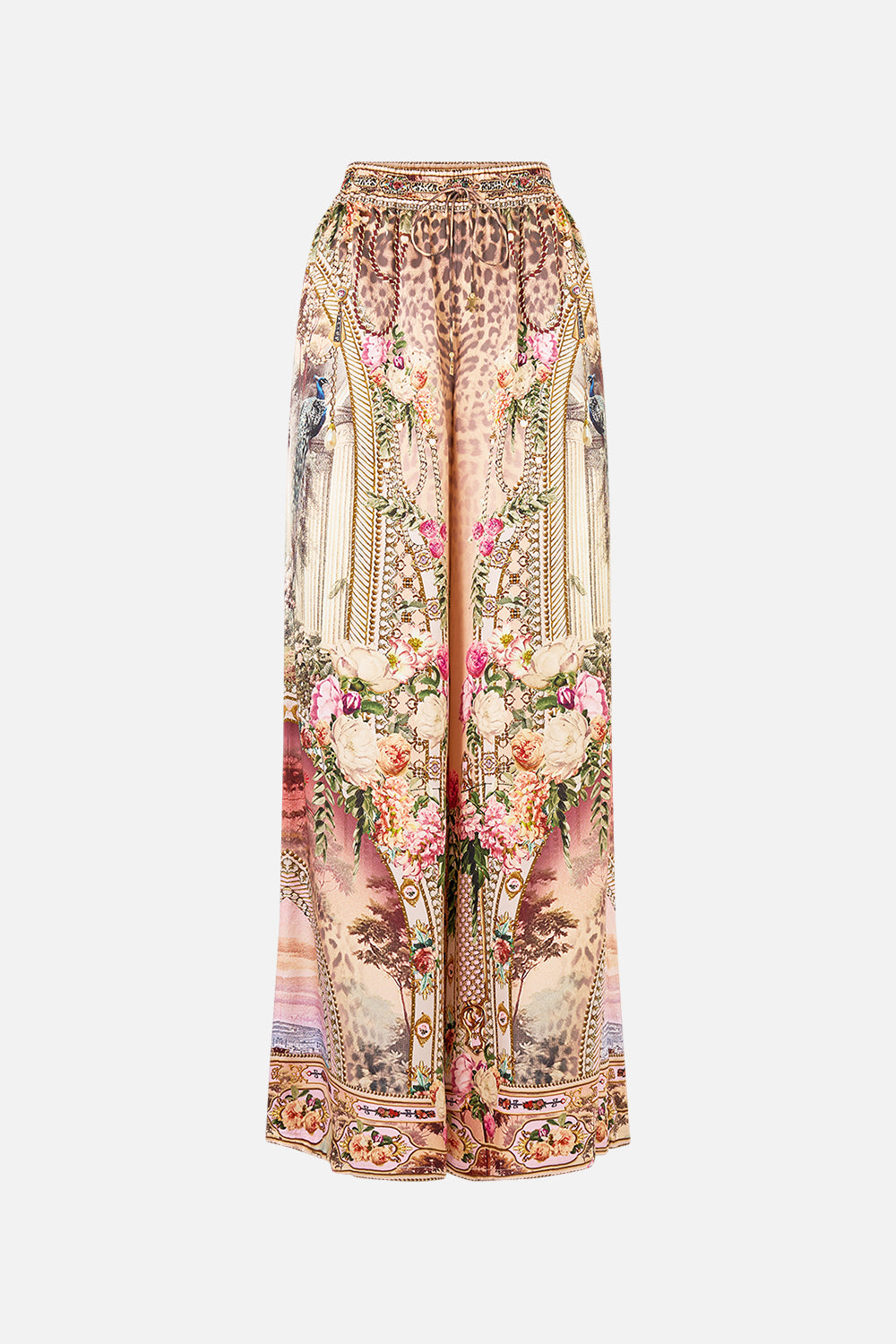 The CAMILLA WIDE LEG TROUSER WITH FRONT POCKETS OTTOMAN OPULENCE in our  print.