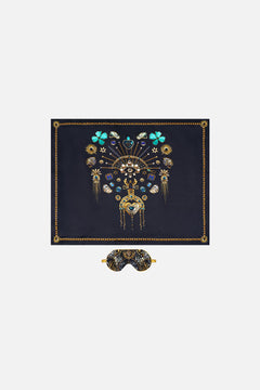 SILK PILLOWCASE AND EYE MASK SET FELINE FOLKLORE