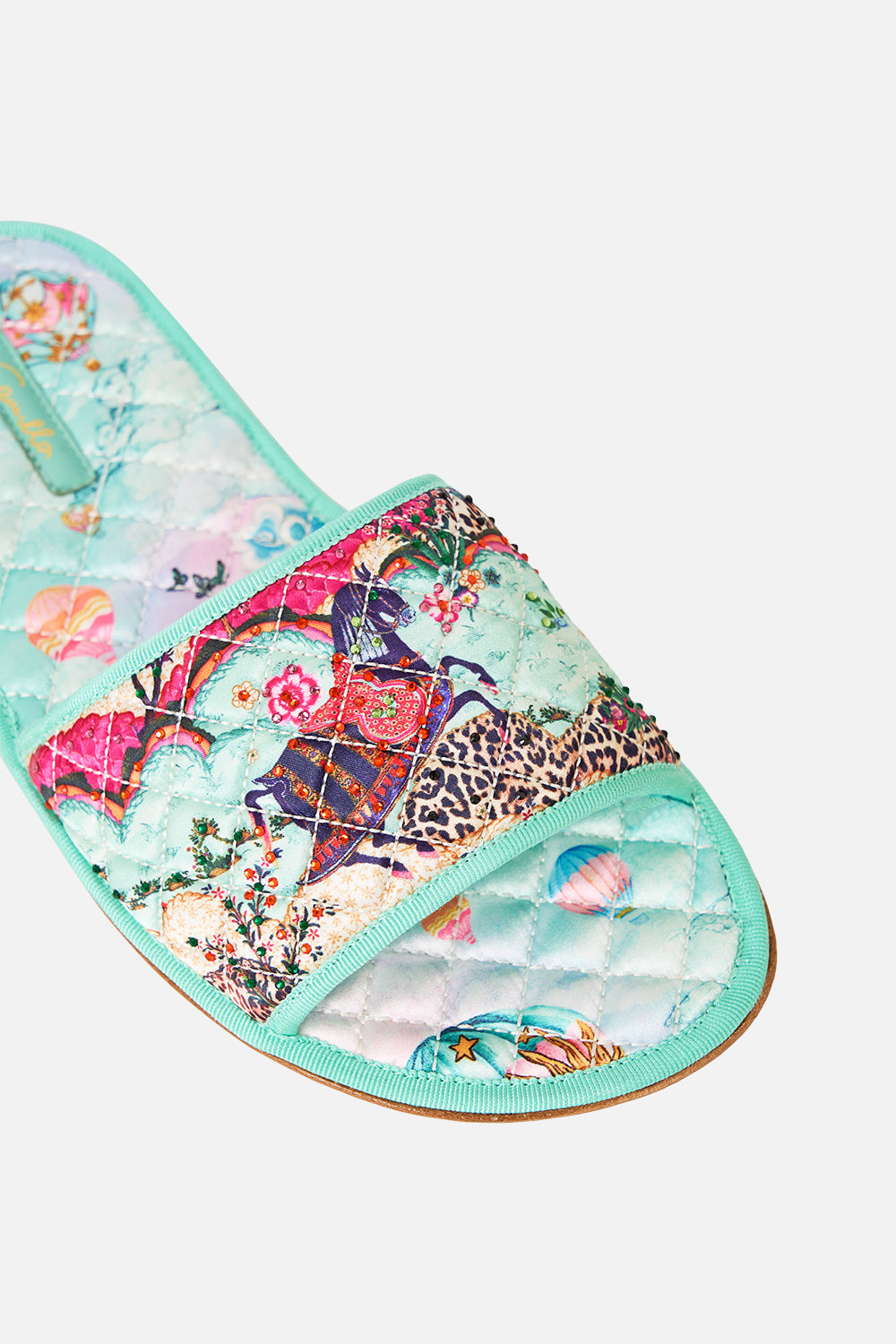 The CAMILLA SMALL CANVAS CLUTCH BODRUM BOTANICALS in our BODRUM BOTANICALS print.