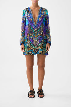 DEEP V NECK HARDWARE SHORT KAFTAN COSMIC ZOOLOGY