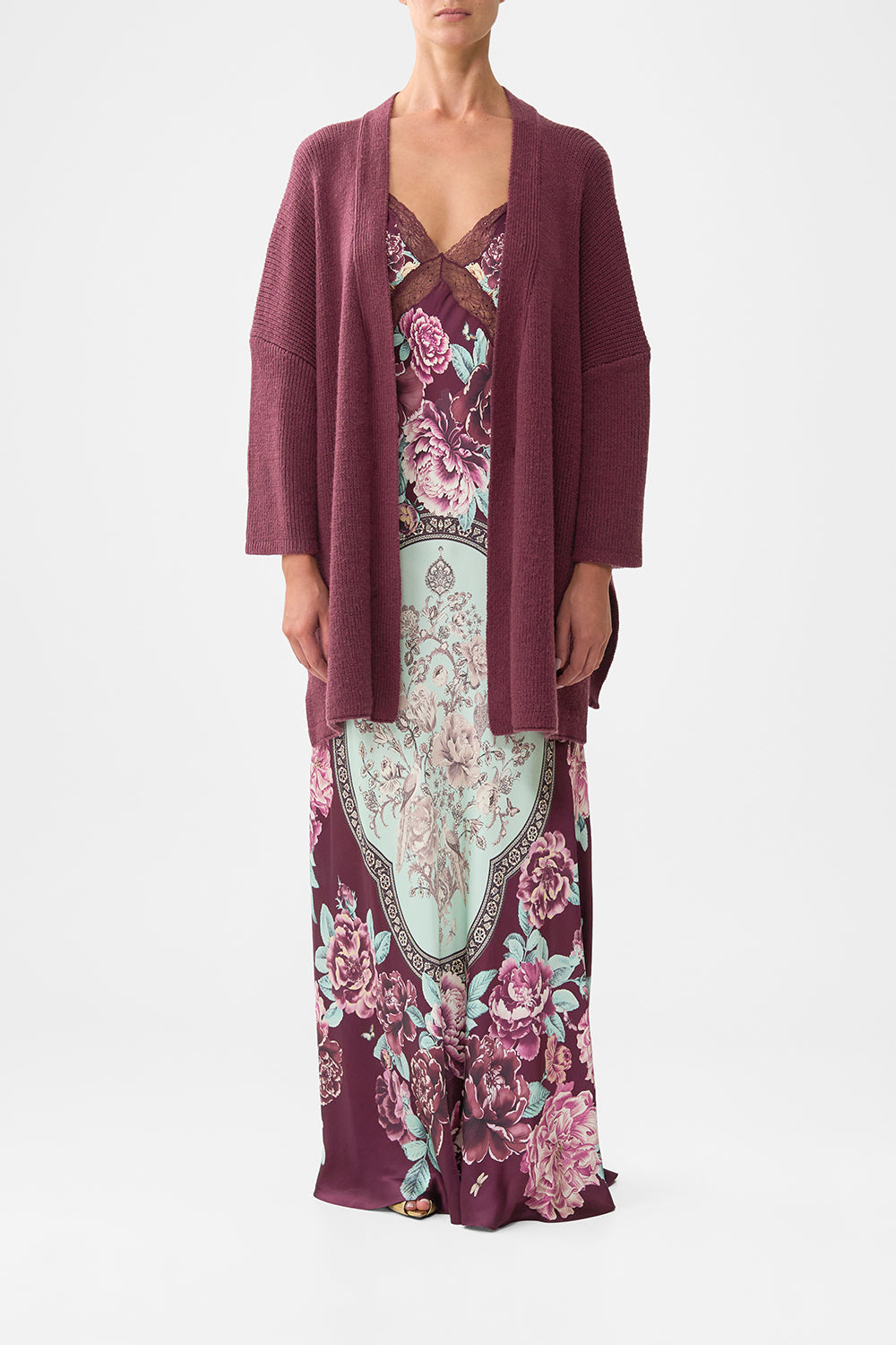 The CAMILLA CORSET WAIST WIDE LEG PANT BAZAAR BLOOMS in our  print.