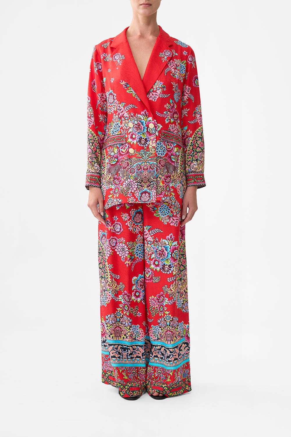 The CAMILLA double breasted soft jacket from our print artisans of Anatolia