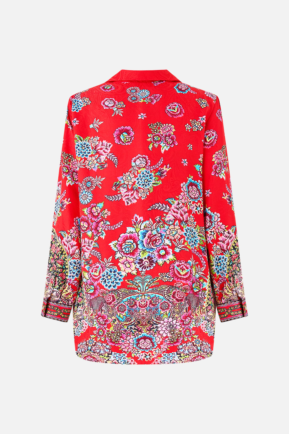 The CAMILLA double breasted soft jacket from our print artisans of Anatolia, back product view