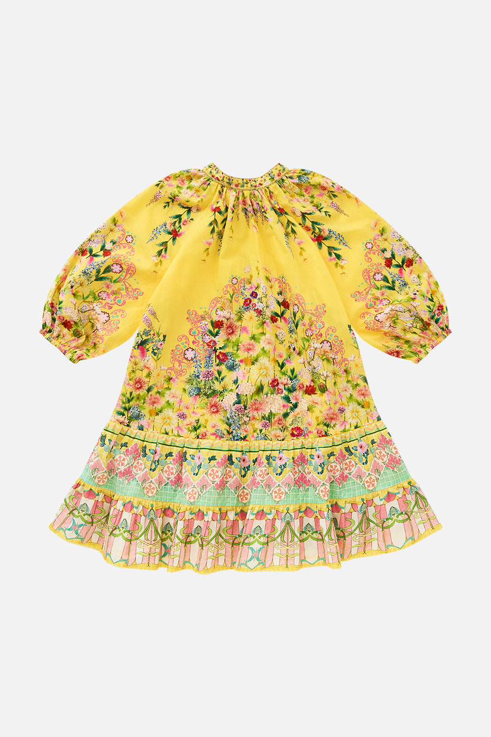 The CAMILLA RUFFLE WRAP TOP DAUGHTERS OF DUENDE in our  print.