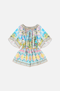 KIDS BOAT NECK PLAYSUIT WITH FLARE 3/4 SLEEVE NAVÀS NOUVEAU