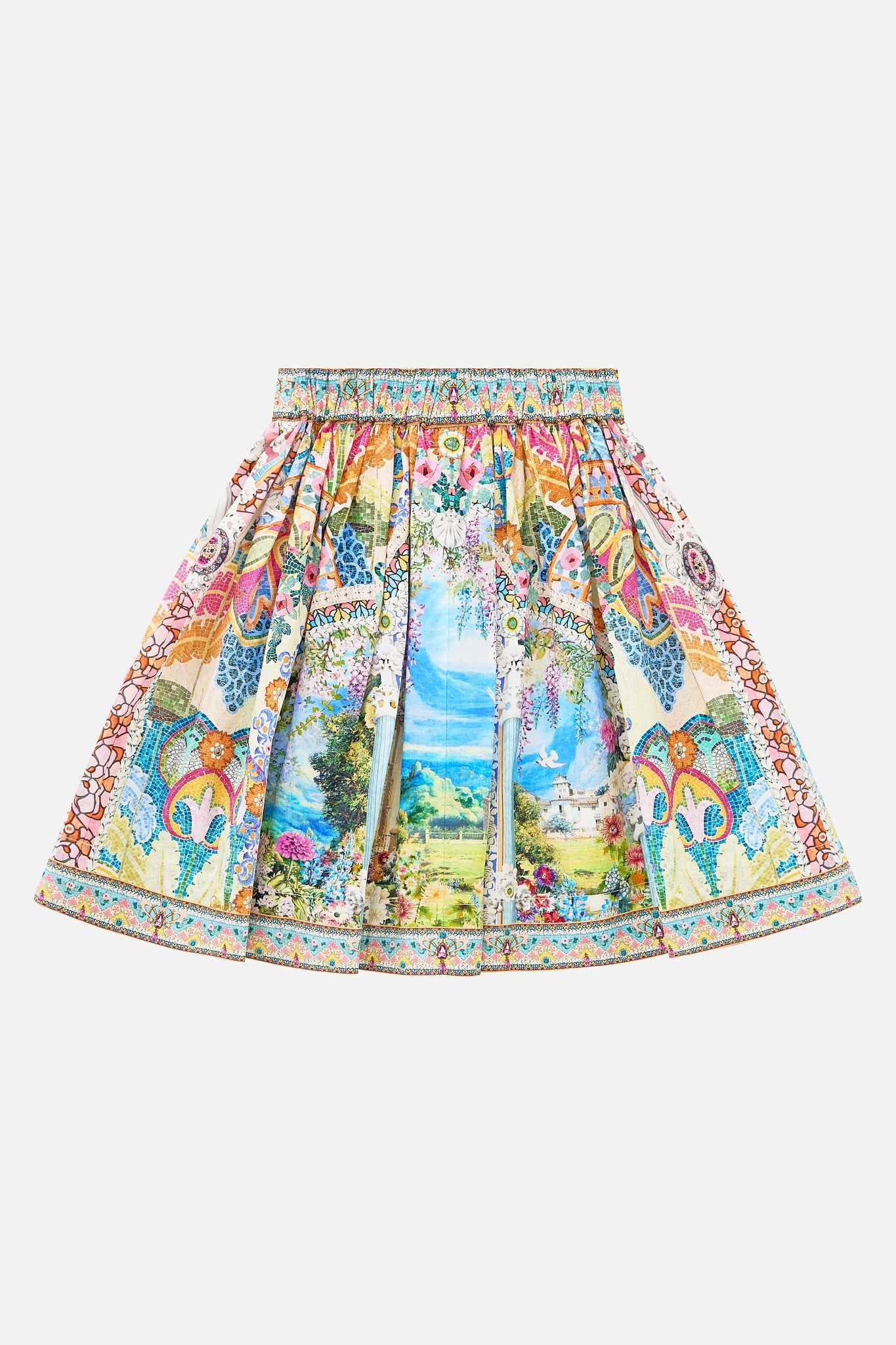 The CAMILLA SKIMPY BIKINI BOTTOM WITH RUCHED EDGES DAUGHTERS OF DUENDE in our DAUGHTERS OF DUENDE print.