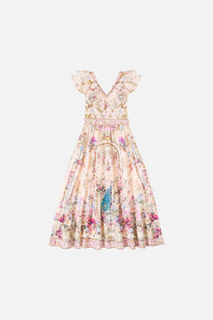 KIDS TIERED MAXI DRESS WITH FRILL NECK CASA DE FIERAS