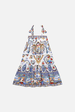 KIDS TIERED MAXI DRESS WITH BOW STRAPS THE POTTERY PARLOUR