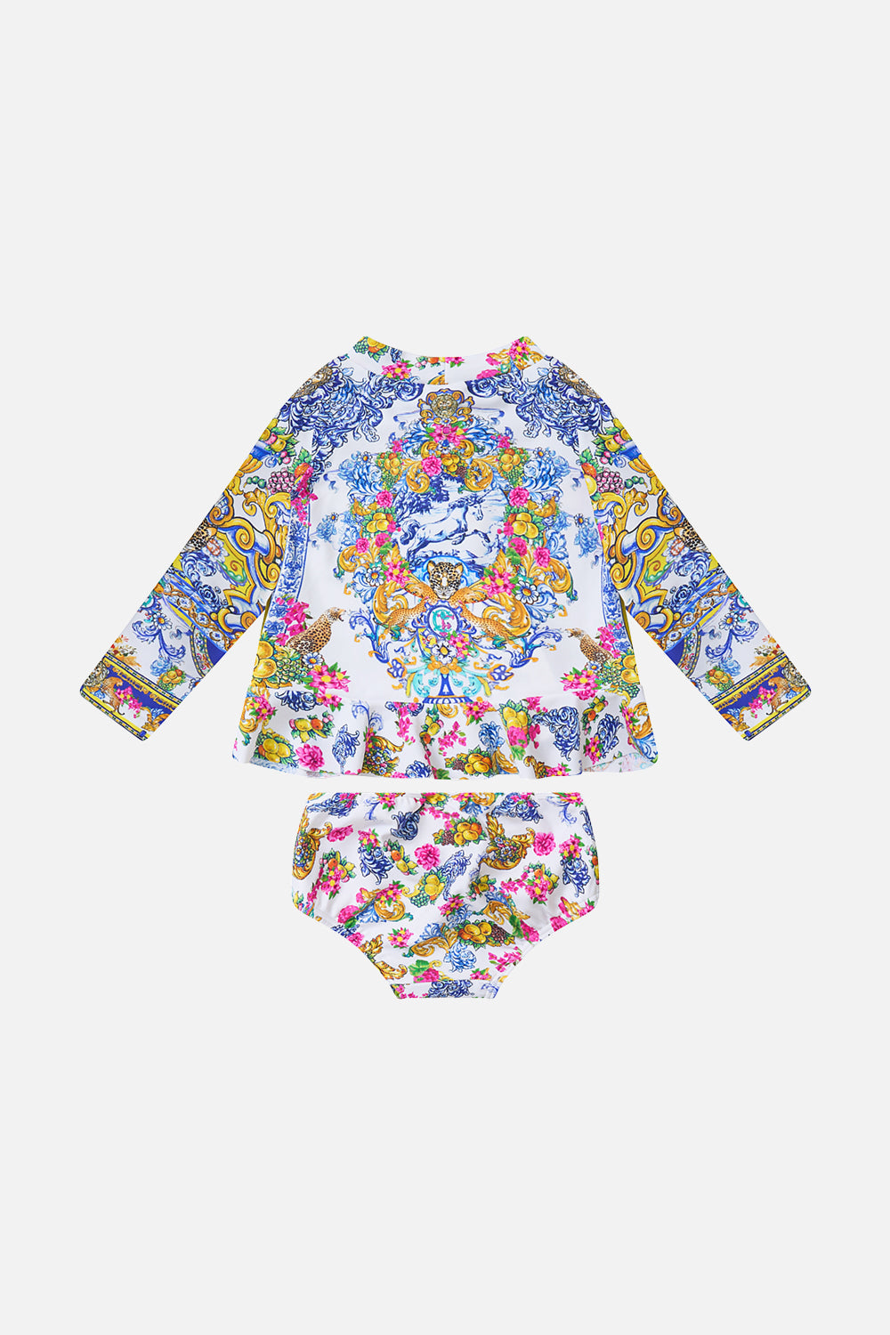 The CAMILLA OFF SHOULDER TOP WITH FRILL SLEEVE DAUGHTERS OF DUENDE in our DAUGHTERS OF DUENDE print.
