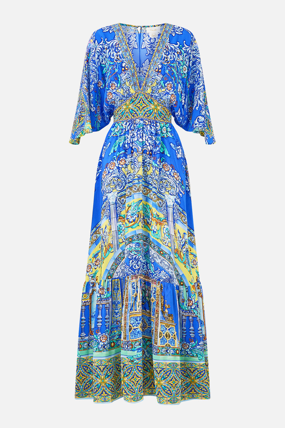 WAISTED DRESS WITH HEM RUFFLE BENEATH THE ANDALUSIAN SUN