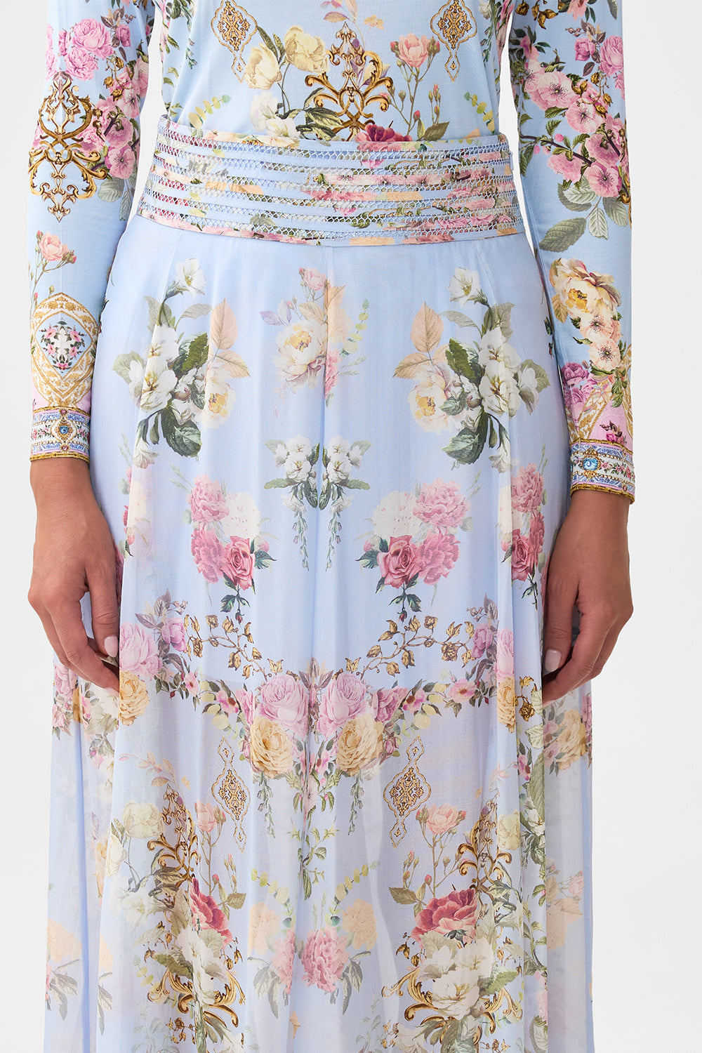 WAISTED WIDE LEG PANT TILED IN TIME