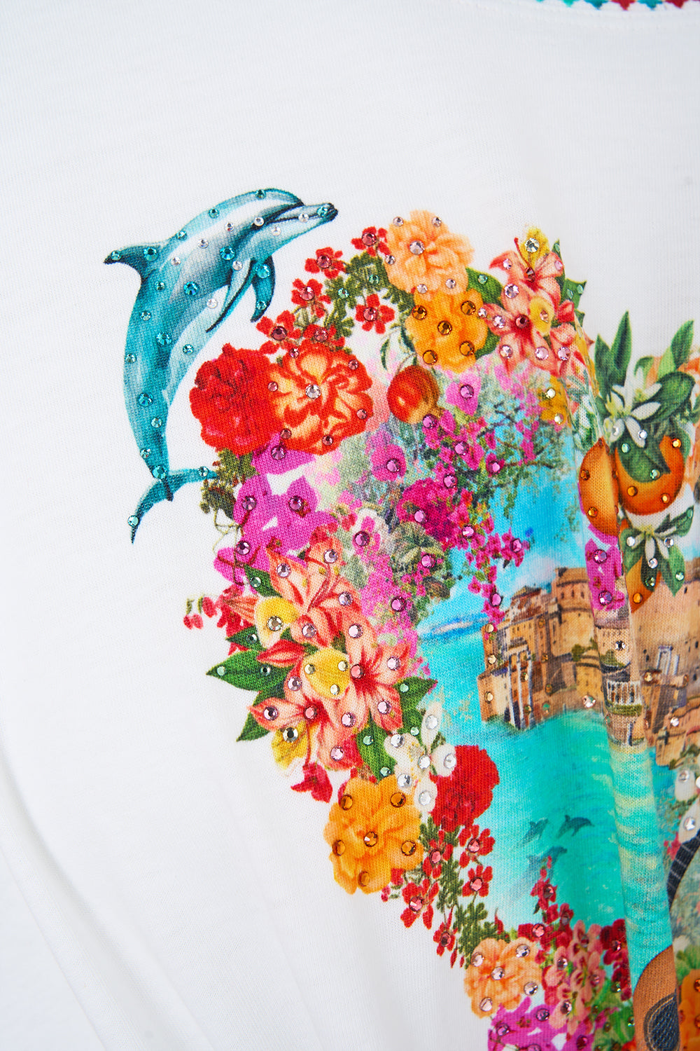 TIE FRONT RUFFLE SLEEVE T-SHIRT MEET ME IN MALLORCA