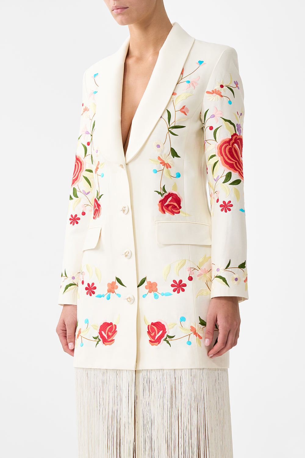 The CAMILLA T SHAPE LONG KAFTAN LIVIN LA VIDA ROSA in our  print.